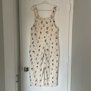 Zara ecru floral print overalls (Size M)